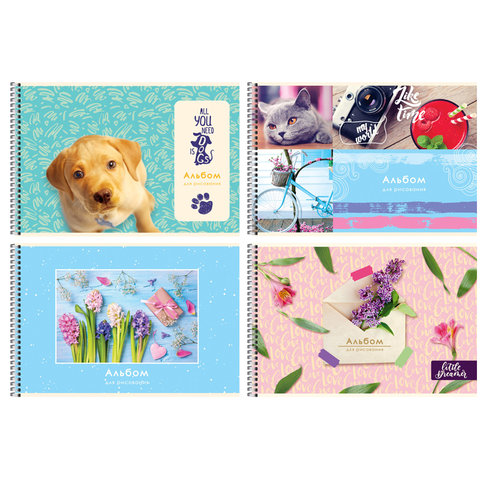 альбом для рисования 48 листов "Mix - девочки" на гребне 7400 327518 bg