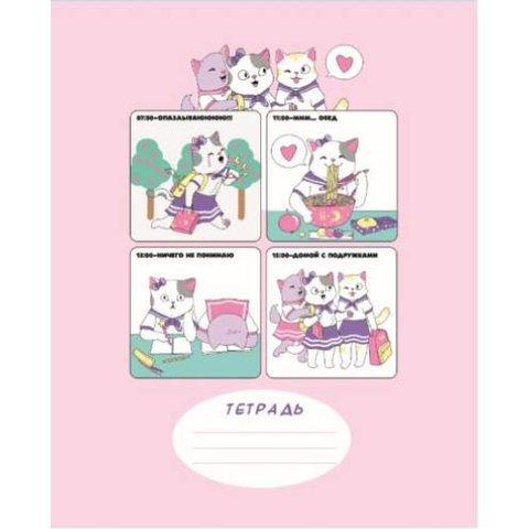 тетрадь 18 листов SWEETCAT Будни Котиков в линейку тм-трл-01