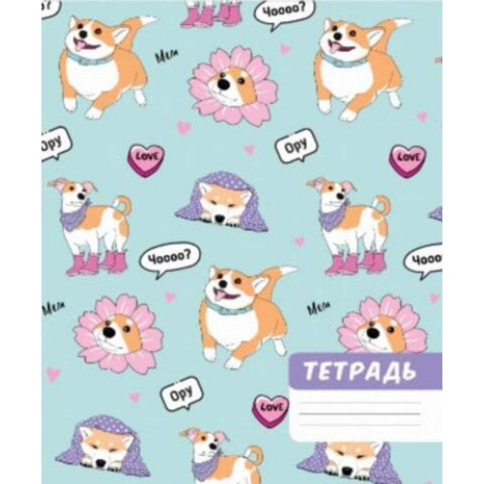 тетрадь 18 листов SWEETCAT Корги Чоооо? Ору! в клетку тм-тр-10