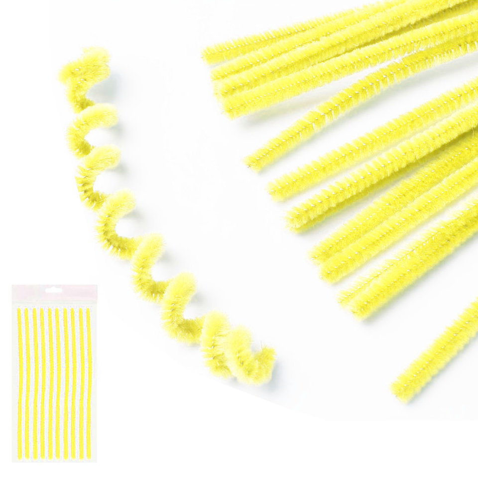 проволка синельная шенил желтая 30см 10шт. 200418