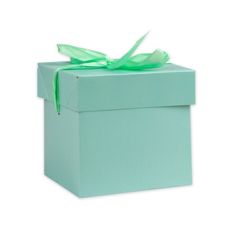 коробка подарочная классика бирюзовый сборная 15х15см пп-5379