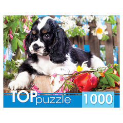 пазл 1000 элементов щенок спаниеля в саду toppuzzle гитп1000-2143