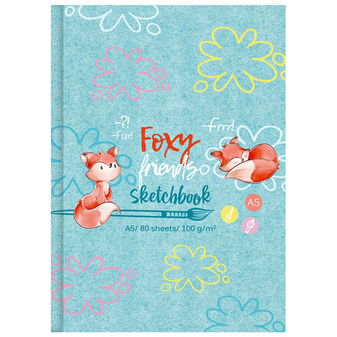 скетчбук А5 80 листов BG "Foxy sketch" 9646 323034