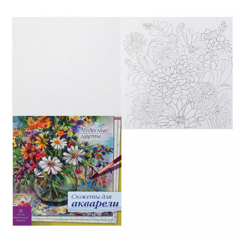 раскраска-эскиз чудесные цветы 18р4_26271