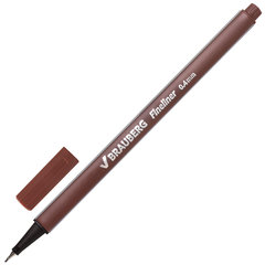 ручка капиллярная трехгранная 0.4мм Brauberg Aero 142257 коричневая
