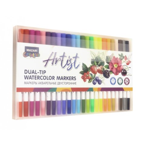 скетч маркеры 24 цвета акварель 2-х сторонние