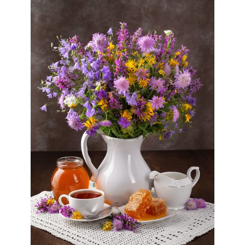 Алмазная мозаика Красивые полевые цветы 30х40см fc006