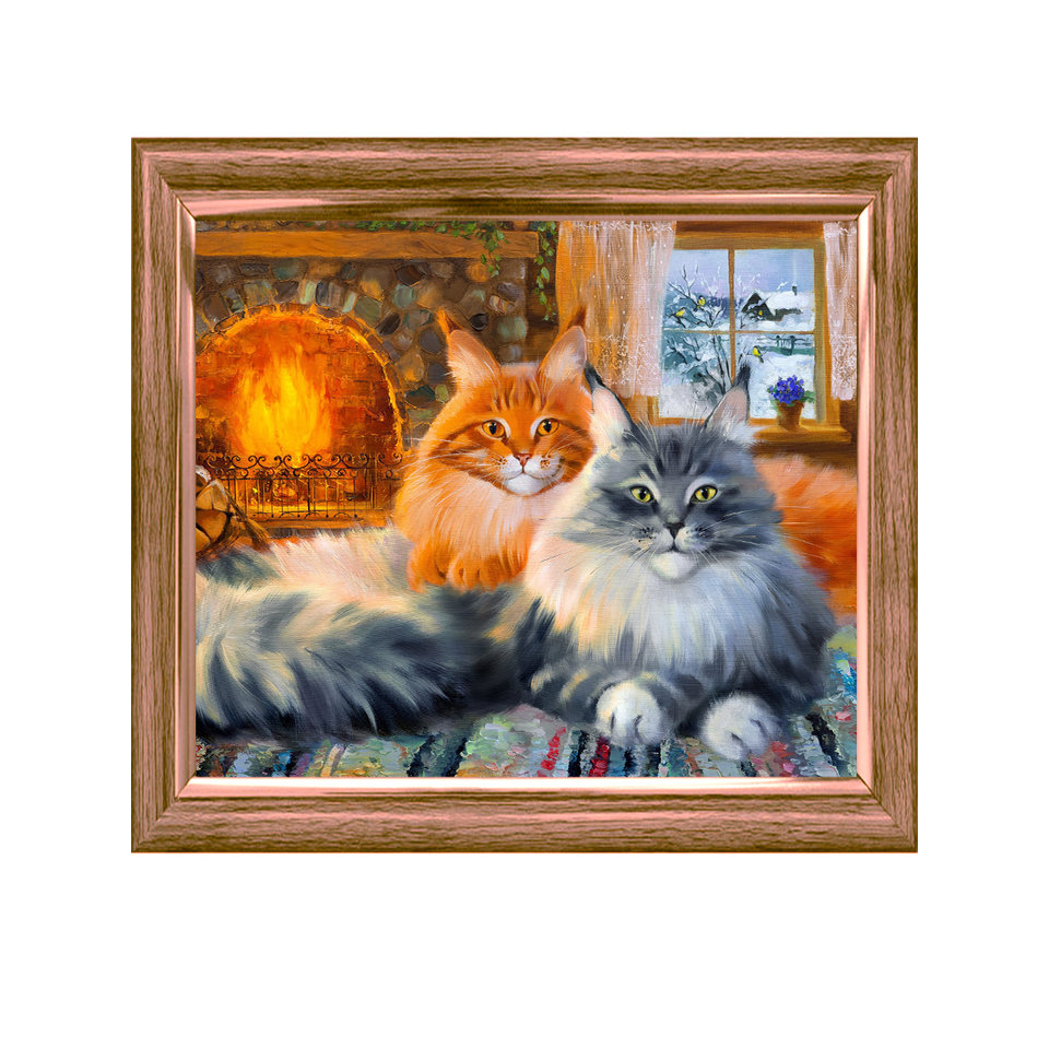 Алмазная мозаика У камина 30х40см f4-005