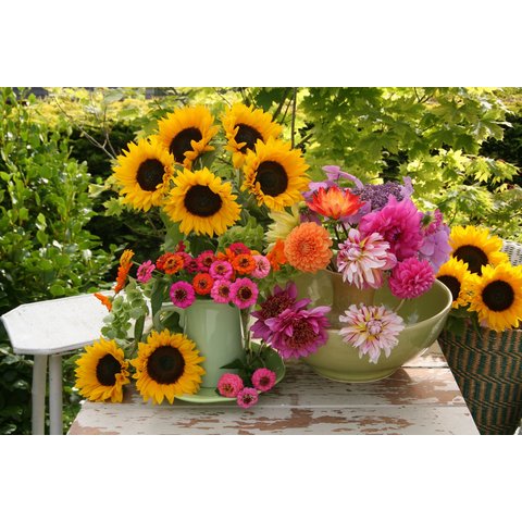 Картина по номерам Букет с подсолнухами, А3, на картоне, р-2298