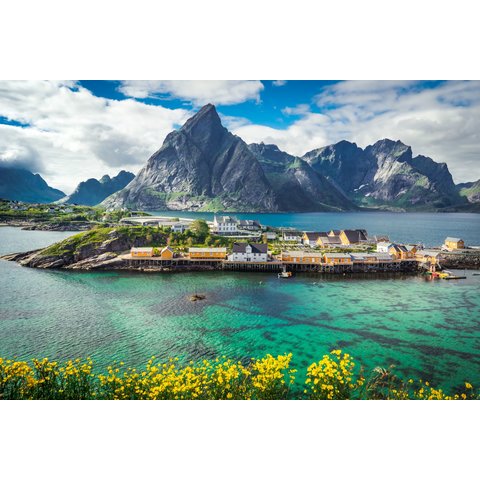 Картина по номерам Городок у гор, А3, на картоне, р-2286