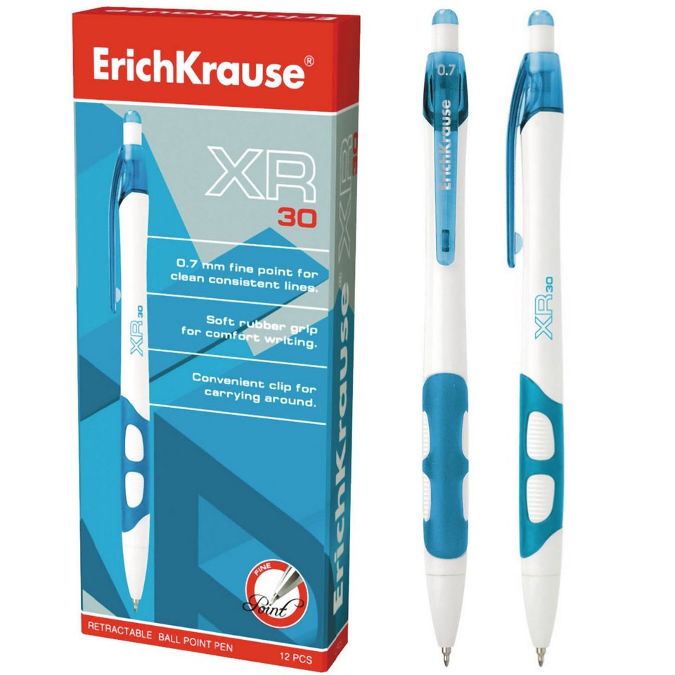 ручка шариковая ERICH KRAUSE автоматическая XR-30 синяя, резиновая вставка