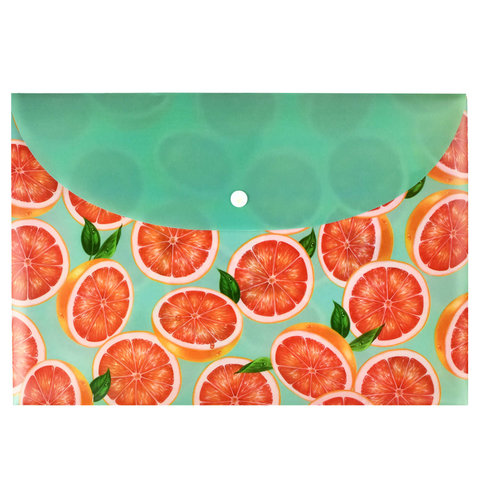 папка-конверт на кнопке Грейпфрут А4 33.5х23см 56641