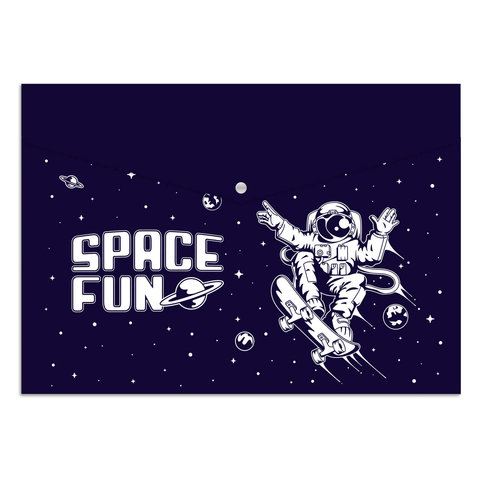 папка-конверт на кнопке Космонавт А4 33х23.5см 56605