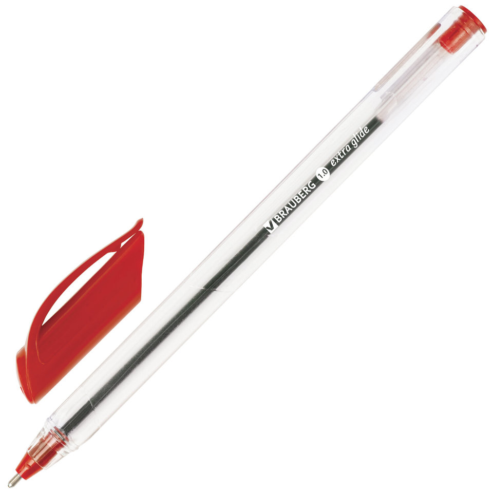ручка шариковая Brauberg Extra Glide масляные чернила 142136 красная