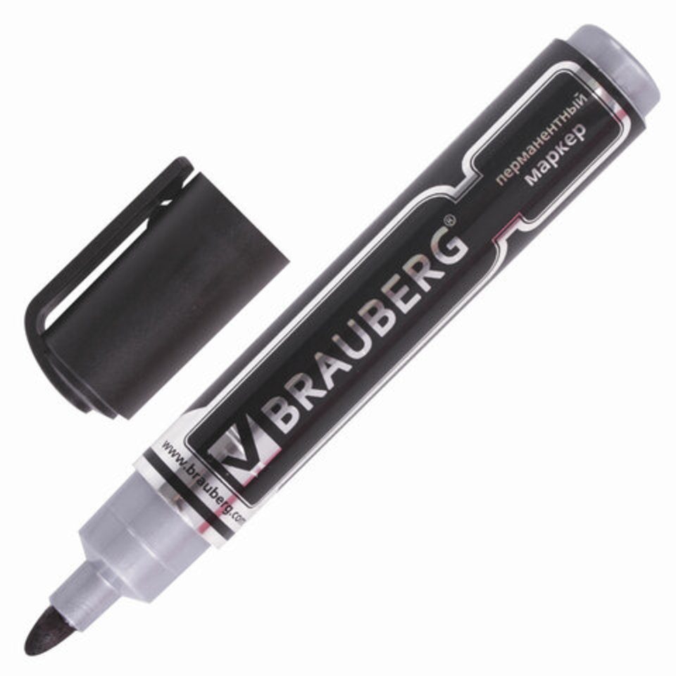 маркер перманентный круглый наконечник 5мм Brauberg Neo черный 150480 (1s)