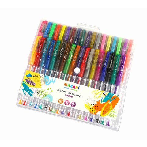 ручки гелевые набор 36 цветов Mazari Lipari резиновые вставки m-5510-36