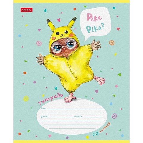 тетрадь 12 листов Кигуруми в клетку 074111