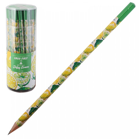 карандаш простой fashion lemon трехгранный, дерево