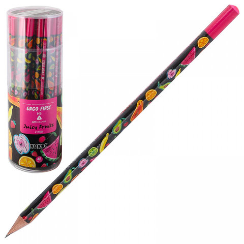 карандаш простой Fruits HB трехгранный заточенный 211695