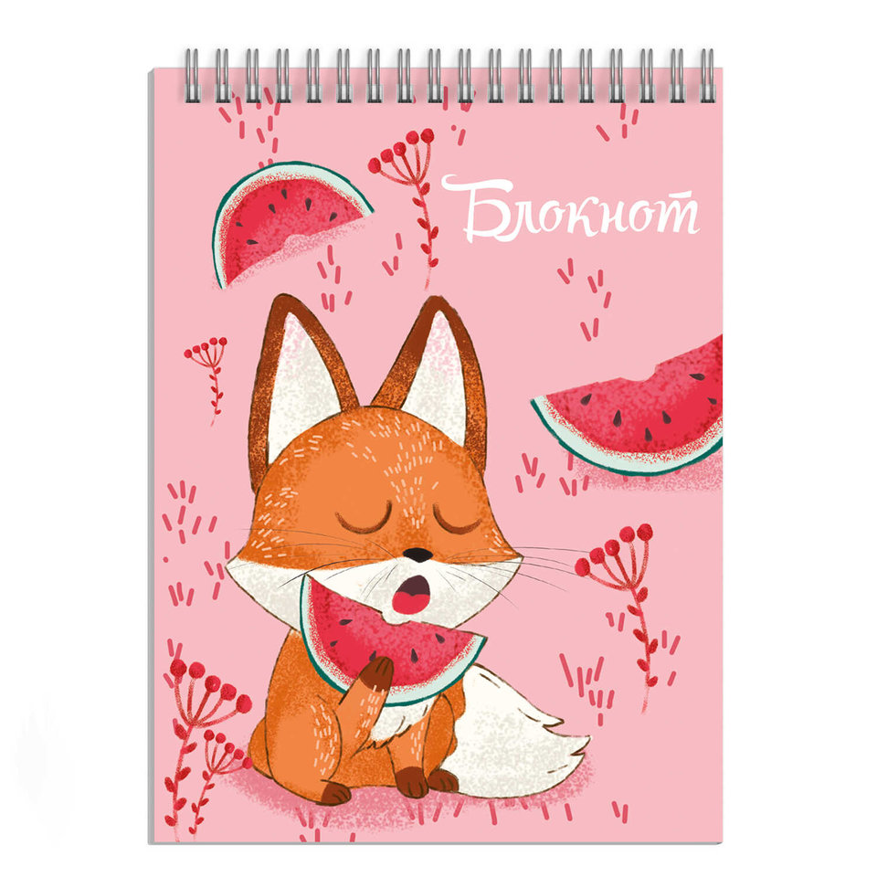 блокнот А7 40 листов лисичка на гребне 57770