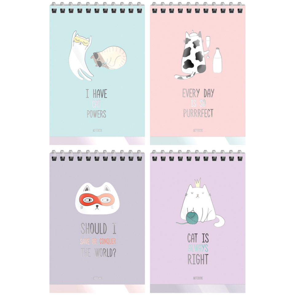 блокнот А6 40 листов "right cat" на гребне 41456 328088