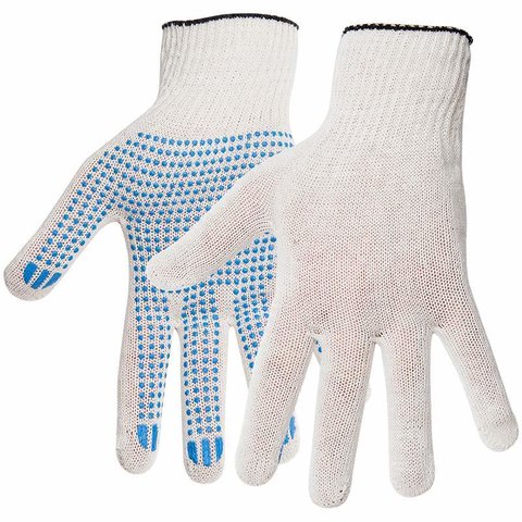 перчатки х/б Office Clean 10кл 3 нитки белые 30-32г 241691