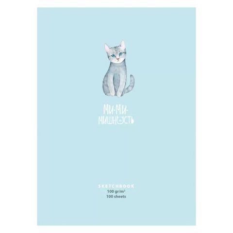 скетчбук А5 100 листов BG "милая кошечка" 100г/м 9837 328938
