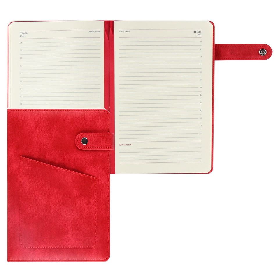 ежедневник недатированный А5 Fiorenzo Soft твердая обложка красный 209793 (220074)