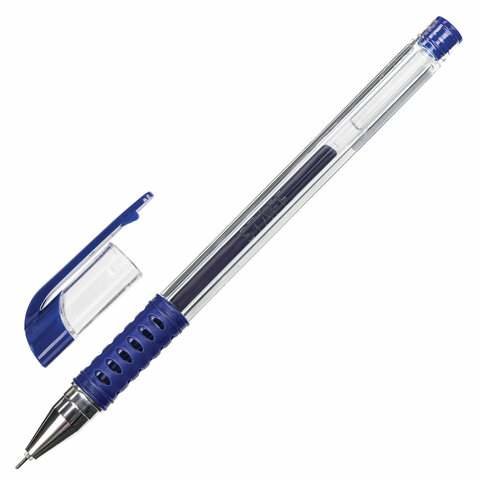 ручка гелевая Staff резиновая вставка 0.5мм 143678 синяя