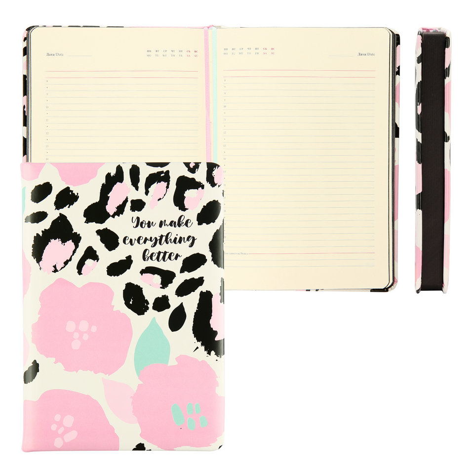 ежедневник недатированный А5 Fiorenzo Leopard Flowers твердый переплет 213322(2201041)