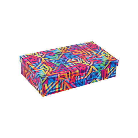 коробка подарочная яркие узоры 26х17х11см кор-8625