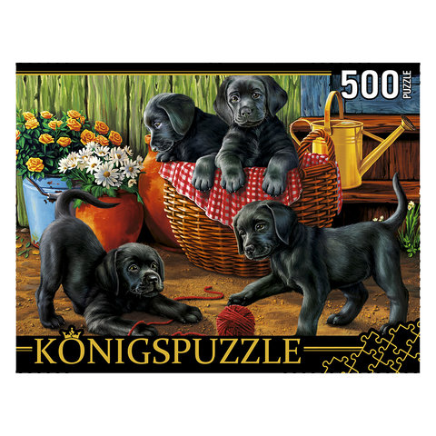пазл 500 элементов щенки лабрадора konigspuzzle хк500-6308