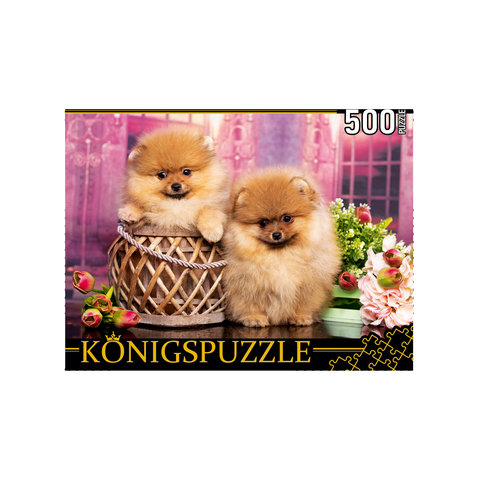 пазл 500 элементов два шпица konigspuzzle штк500-3578