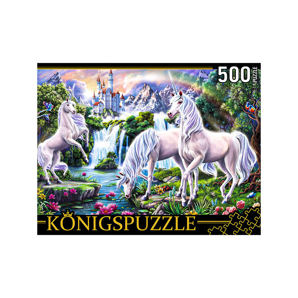 пазл 500 элементов волшебные единороги konigspuzzle хк500-6311