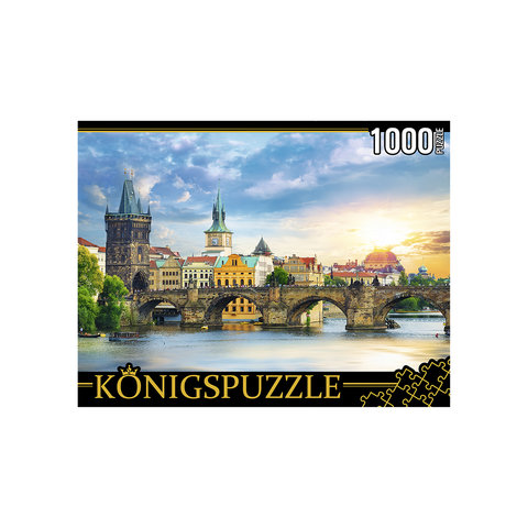 пазл 1000 элементов прага. карлов мост konigspuzzle гик1000-0635
