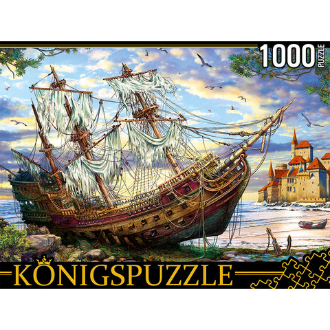 пазл 1000 элементов корабль на мели konigspuzzle фк1000-7041