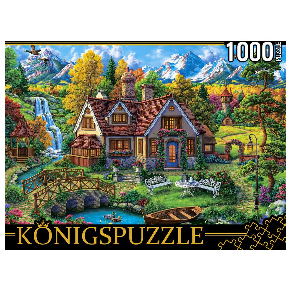 пазл 1000 элементов домик в горах konigspuzzle фк1000-4472