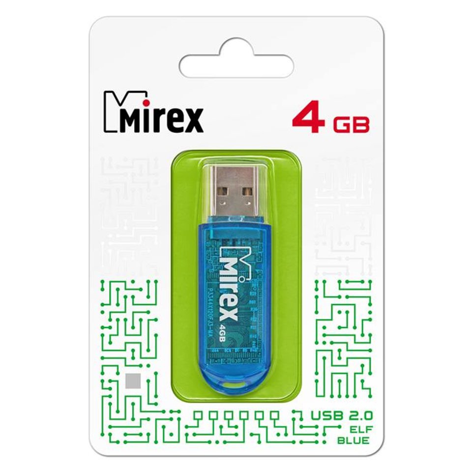 Флэш-драйв 4GB Elf Blue Mirex 20048629
