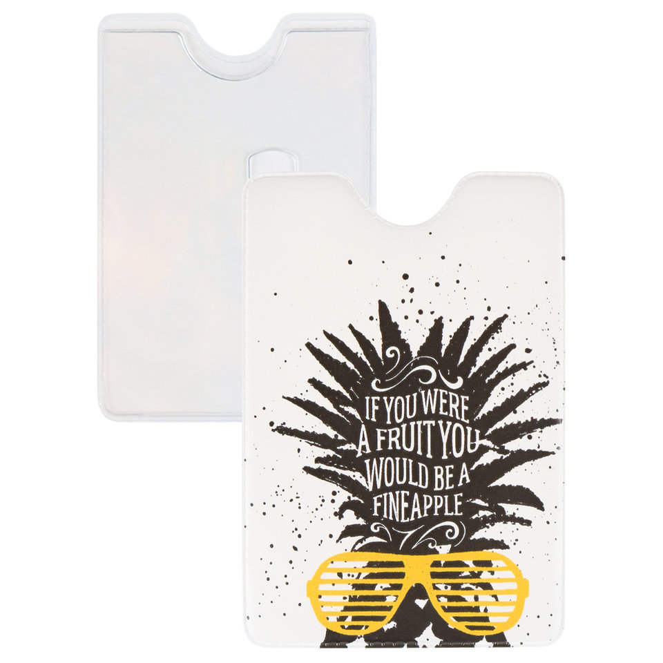 обложка для пропуска Ананас в Очках ПВХ оп-4860