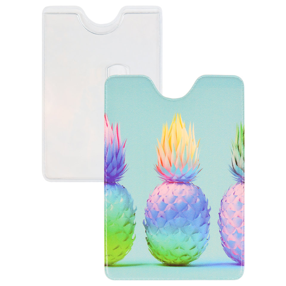 обложка для пропуска Ананасы ПВХ оп-4861