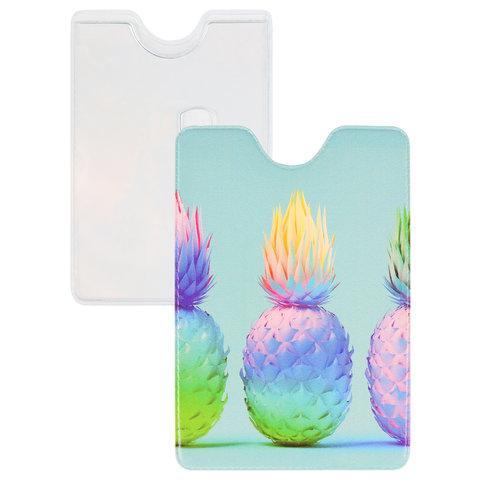 обложка для пропуска Ананасы ПВХ оп-4861