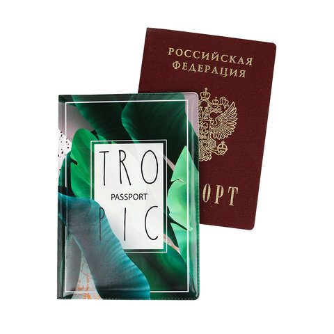обложка для паспорта Тропики ПВХ оп-9555