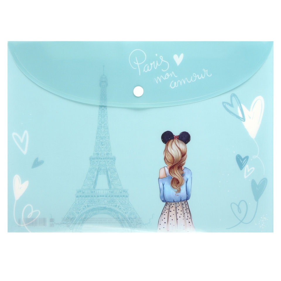 папка-конверт на кнопке А4 Paris 212057