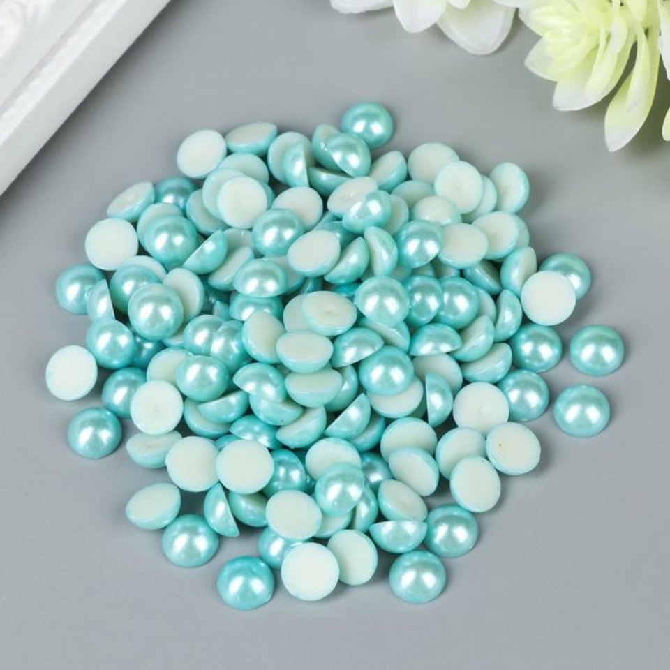 элементы для декора Половинка жемчужины голубая 1364532