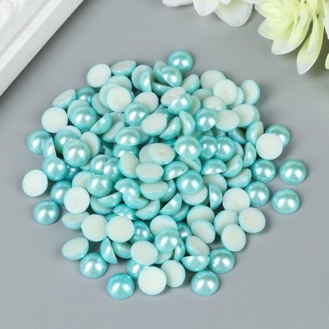 элементы для декора Половинка жемчужины голубая 1364532