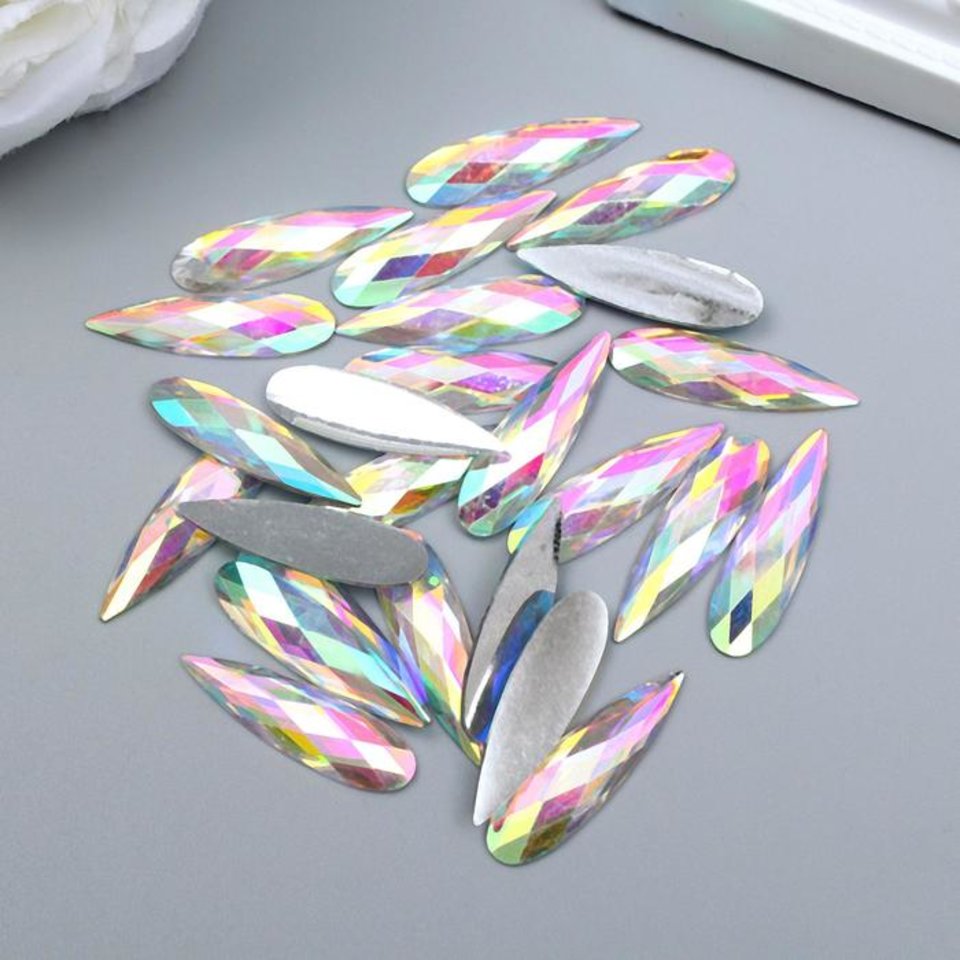 элементы для декора Вытянутая капля серебро 25шт. 5448962