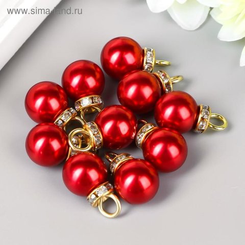 элементы для декора Красная жемчужина подвеска 10шт. 4780338
