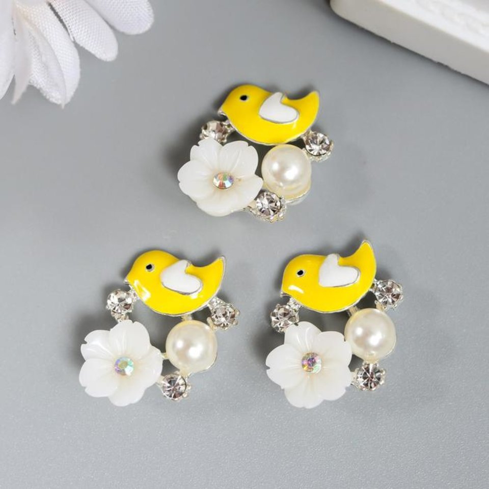 элементы для декора Птенчик с цветочком 3шт. 5194175