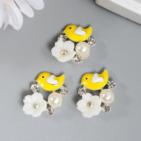 элементы для декора Птенчик с цветочком 3шт. 5194175