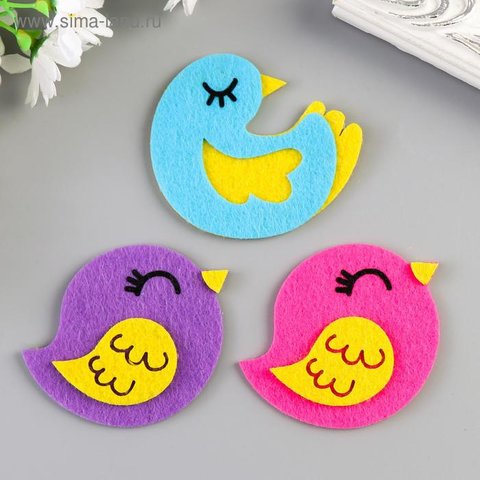 элементы для декора Спящие птички войлок 3шт. 4146161